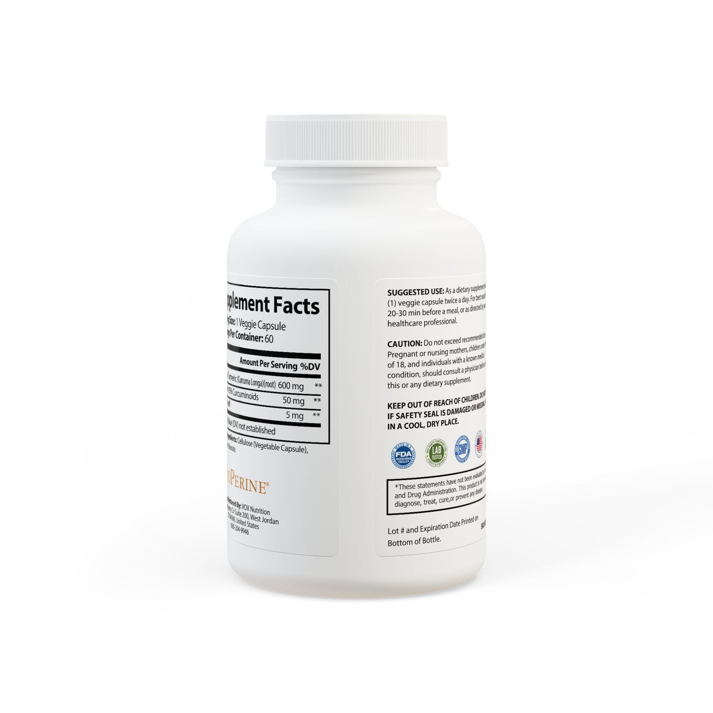 Turmeric with BioPerine® (Black Pepper Fruit Extract) Supplement
